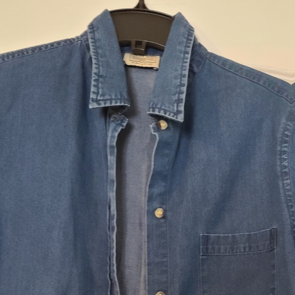 Chambray denim short sleeve shirt - Picture 2 of 12